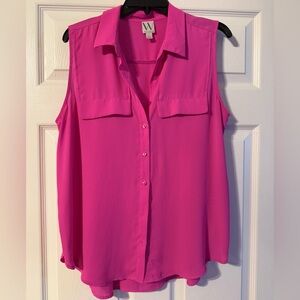 Sheer Worthington Hot Pink Top